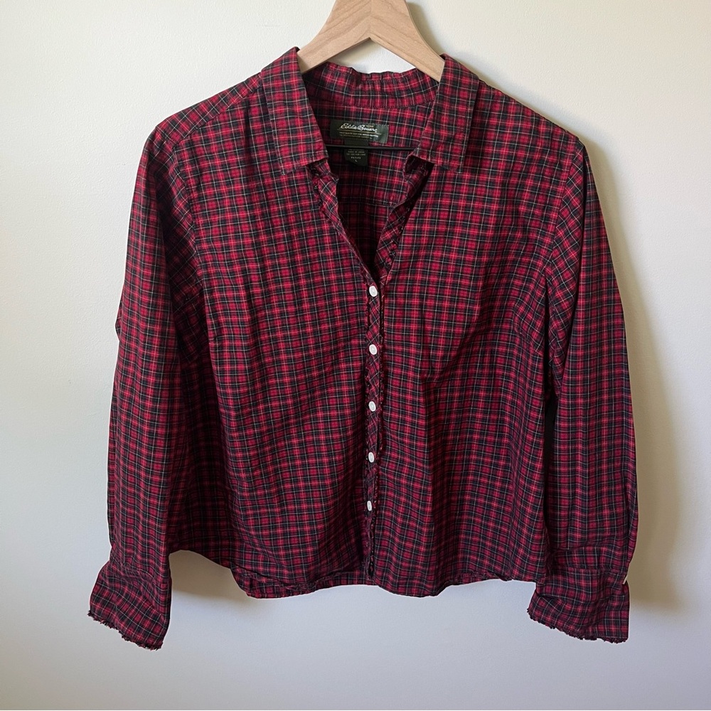 Eddie Bauer Red Plaid Button Up